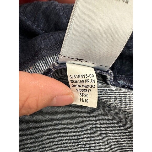 GAP High Rise Wide Leg Button Fly Indigo Blue Jeans Cotton Women's 28T 28 Tall - Picture 9 of 9